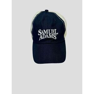 SAMUEL ADAMS For The Love Of Beer Navy Blue White Mesh Adjustable Trucker  Hat